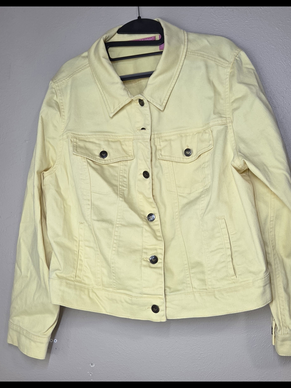 Woman Within Light Yellow Denim Jacket